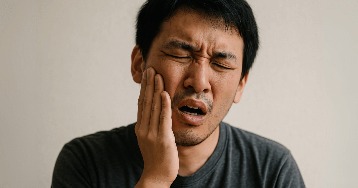 歯の痛みを我慢して悪化させてしまった男性