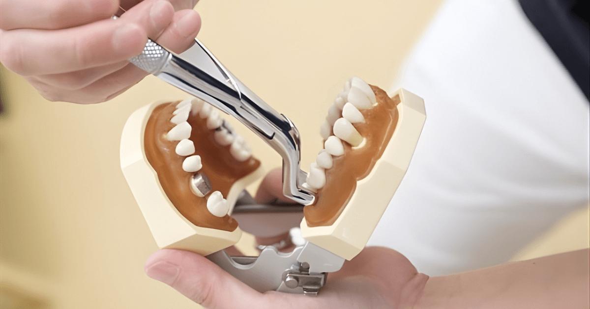 親知らずの抜歯後に口の開きにくさがどの程度なら様子を見てよいかを説明するための歯列模型