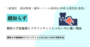 親知らず抜歯後にドライソケットじゃないのに痛い理由｜予防方法も紹介