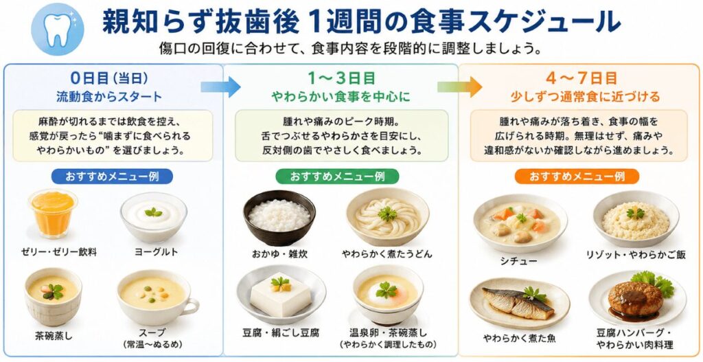 親知らず抜歯後1週間の食事ガイド｜日別おすすめメニューとNG食品を解説｜歯科ハミール高田88