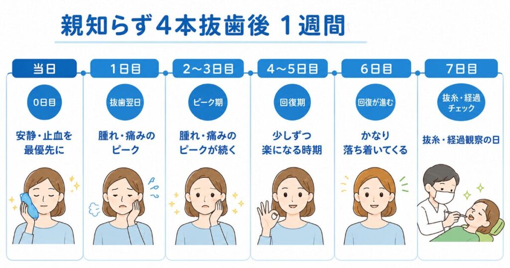 4本抜歯後の1週間