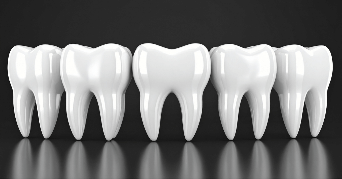 歯の見た目や素材の違いをイメージした歯列の画像